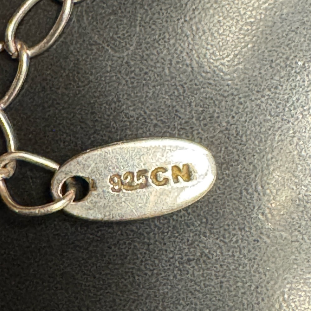 925 Sterling Silver Necklace with CZ Bar Pendant - Picture 2 of 7